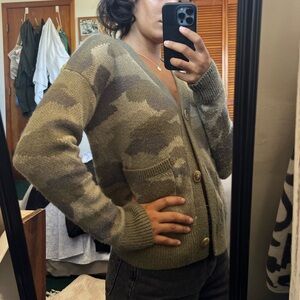 Lucky Brand Wool Camo Cardigan